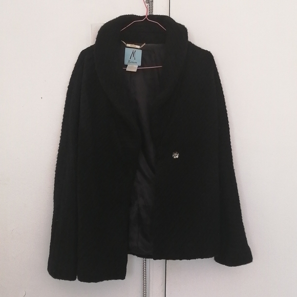 Luxury Marciano black wool winter coat - Picture 2 of 4